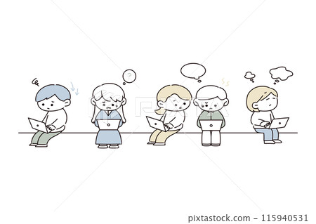 Illustration of people working on computers 115940531