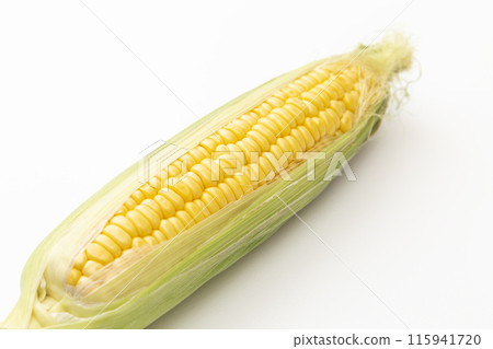 Fresh corn on a white background Fresh corn on a white background 115941720