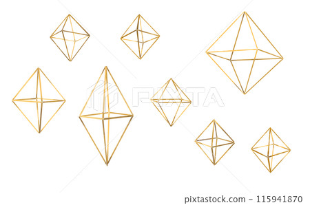 北歐傳統裝飾品 Himmeli 八面體變化水彩觸控插圖 115941870