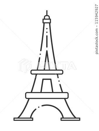 Simple and stylish Eiffel Tower icon - Image of Paris, France 115942927