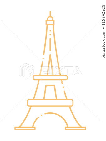 Simple and stylish Eiffel Tower icon - Image of Paris, France 115942929