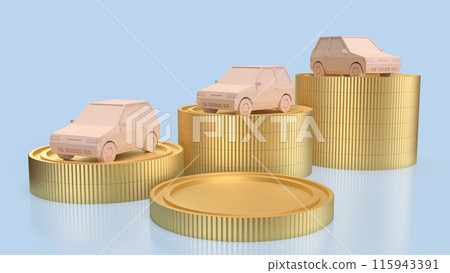 The car and coins for Business concept 3d rendering. 115943391