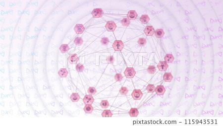 Image of globe with networks of connections 115943531
