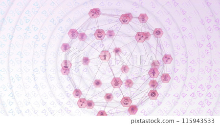 Image of globe with networks of connections 115943533