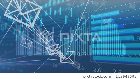 Image of network of connections over cityscape 115943595
