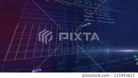 Image of financial data processing over grid 115943621