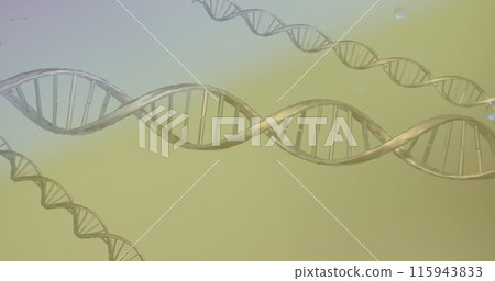 Image of bubbles over dna strands on green background Image of bubbles over dna strands on green background 115943833