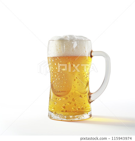A beer poured into a mug A beer poured into a mug 115943974