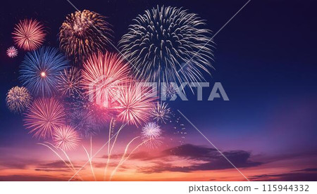複製空間3在夜空中綻放的絢麗煙火 115944332