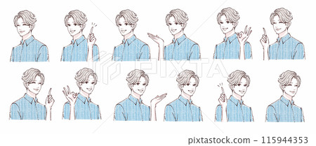 Men and boys illustration material set 115944353