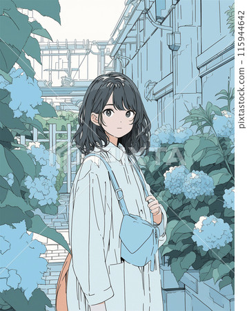 來看繡球花的少女 115944642