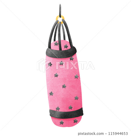 Punching bag isolated on white background, Pink boxing sandbag 115944653