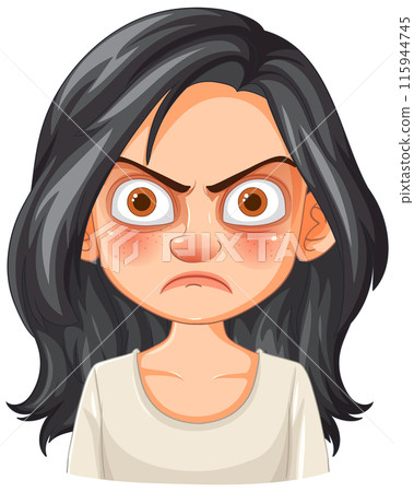 Angry Woman with Dark Hair 115944745