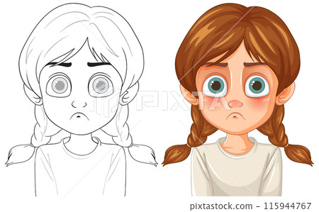 Sad Girl with Braided Hair Sad Girl with Braided Hair 115944767