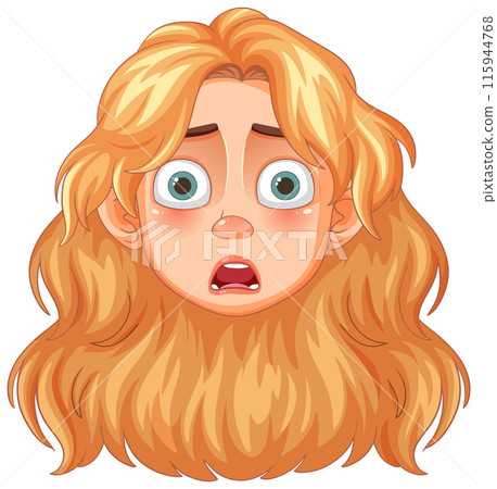Surprised Blonde Character Expression Surprised Blonde Character Expression 115944768