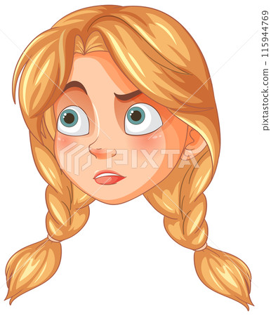 Surprised Girl with Braided Hair Surprised Girl with Braided Hair 115944769