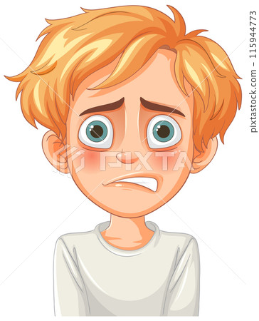 Worried Boy with Blonde Hair 115944773