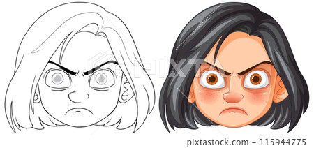 Angry Expression Vector Illustration 115944775