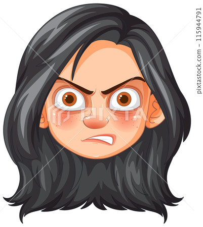Angry Expression Vector Illustration 115944791
