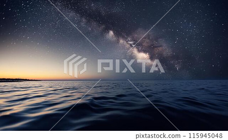 Calm sea and starry sky/Milky Way 2 Calm sea and starry sky/Milky Way 2 115945048