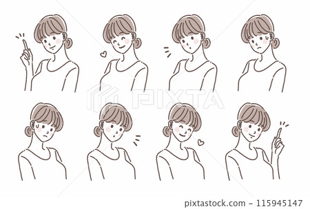 Illustration material set of women and girls Illustration material set of women and girls 115945147