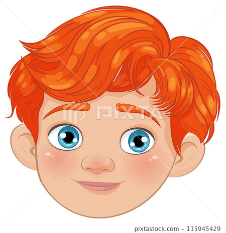 Smiling Red-Haired Boy Illustration Smiling Red-Haired Boy Illustration 115945429