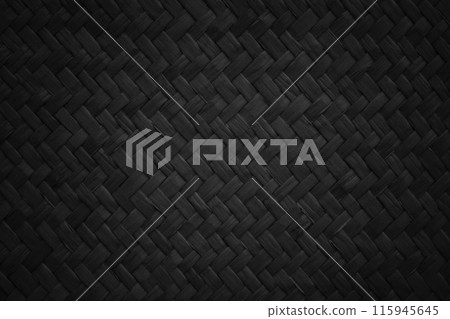 Pattern of black weave reed mat with vintage style for background and design art work. Pattern of black weave reed mat with vintage style for background and design art work. 115945645