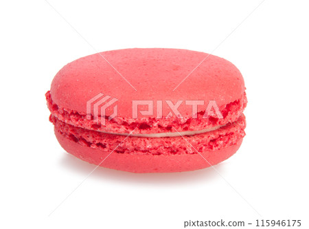 pink macaron isolated on white background cutout pink macaron isolated on white background cutout 115946175