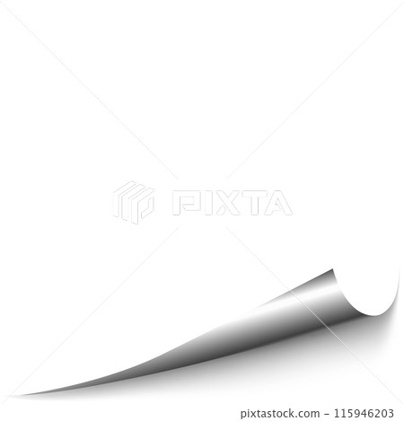 Silver page curled corner with shadow on white background. Vector Silver page curled corner with shadow on white background. Vector 115946203