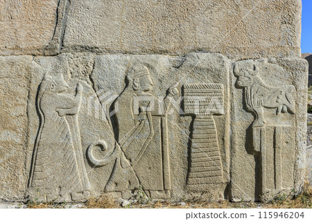 Alacahoyuk ruins, Sphinx Gate relief Alacahoyuk ruins, Sphinx Gate relief 115946204