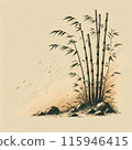Ink painting style, bamboo illustration 115946415