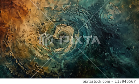 Abstract Art, Nostalgic Swirls: Abstract Painting with Vintage Elements and Muted Tones 115946567