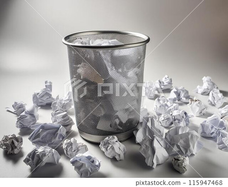 Garbage thrown in a trash can Garbage thrown in a trash can 115947468