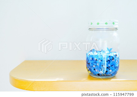 Freshly prepared blue borage handmade flower yeast on white background, baking bread 115947799