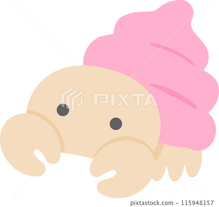 Pink hermit crab illustration material 115948157