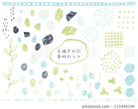 自然手繪水彩插畫素材集 115948194