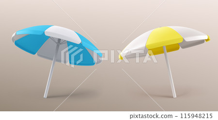 Beach umbrellas set isolated on background - Stock Illustration ...