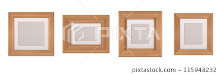Photo or picture wooden frame mockup. Photo or picture wooden frame mockup. 115948232