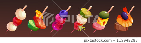 Canape food and finger tapas buffet appetizer 115948285