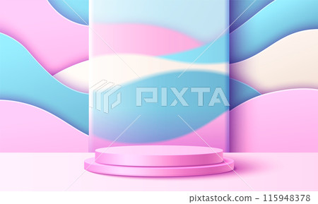 3d wave layers studio with product display podium 3d wave layers studio with product display podium 115948378