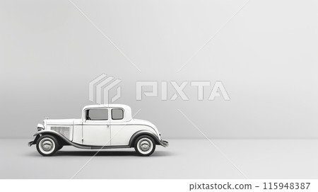 Timeless Minimalism: White Vintage Car. Generative AI	 115948387