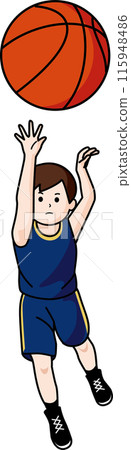 Boy shooting a basketball Boy shooting a basketball 115948486