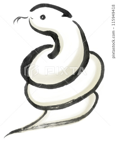 Brush-drawn snake 115949418