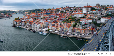 Scenery of the Douro River in the port city of Porto, Portugal Scenery of the Douro River in the port city of Porto, Portugal 115949697