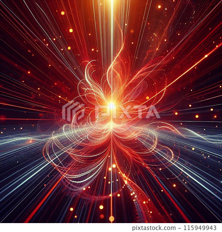 Vibrant digital network glowing connections nodes radiating energy chaotic structured form Vibrant digital network glowing connections nodes radiating energy chaotic structured form 115949943
