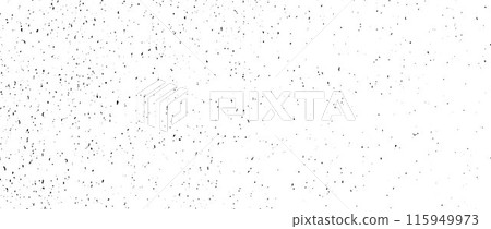 Grunge grain gradient texture. Gritty photocopy overlay background. Distress noise surface with dust, sand, particles, specks, speckles. Rough dirty granule lino backdrop of concrete, cement. Vector 115949973