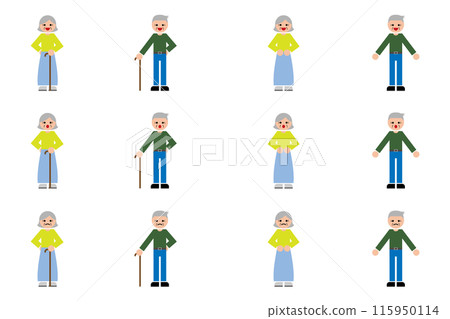 Elderly people with various expressions 115950114