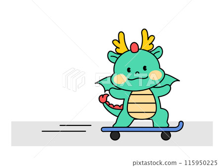 Dragon Character Skateboarding Dragon Character Skateboarding 115950225
