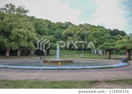 May 13 2024 the fountain square at Inasa yama Park, japan 115950316