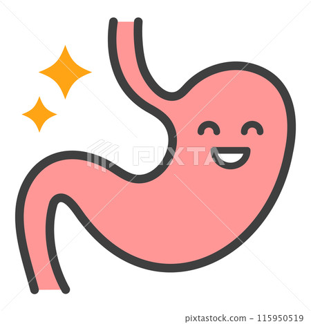 健康和健康的胃的圖標說明 健康和健康的胃的圖標說明 115950519